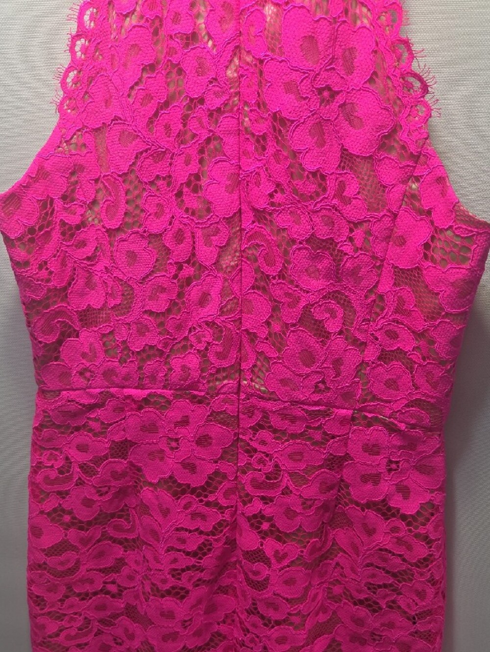 Trina Turk Parry Bright Pink Lace Halter Sheath Dress - Picture 5 of 10